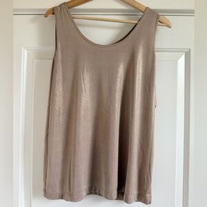 Chico's Shimmer Tank Top in Taupe Traveler’s